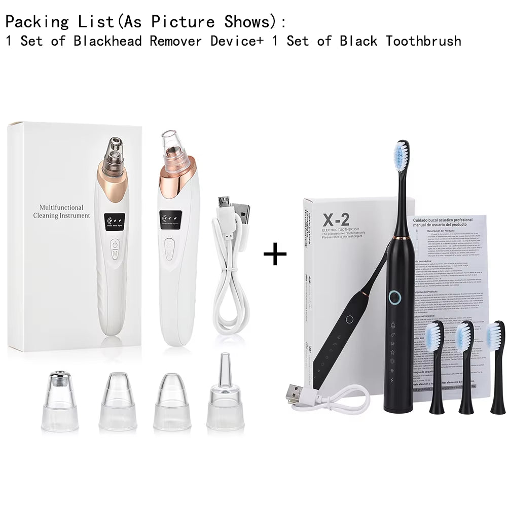 Blackhead Remover Vacuum Suction USB Rechargeable Facial Pore Cleaner Comedone Spot Acne Pimple Black Head Extractor Care Tools