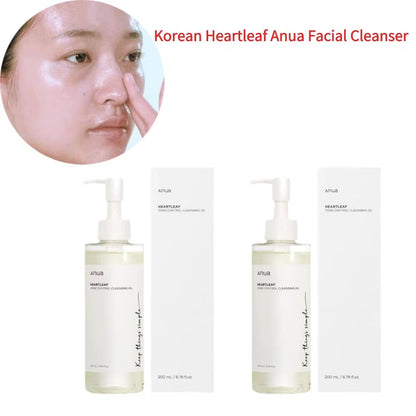 Korean Heartleaf Anua Deep Cleaning Facial Cleanser Skin Care Moisturizing Pore Control Cleansing Oil Facial Cleanser