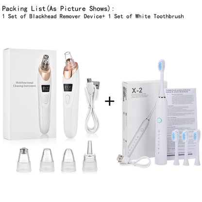 Blackhead Remover Vacuum Suction USB Rechargeable Facial Pore Cleaner Comedone Spot Acne Pimple Black Head Extractor Care Tools