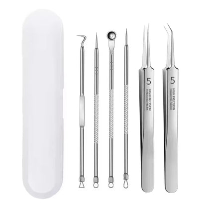 3-8Pcs Blackhead Clip Pimples Tweezer Blackhead Remover Stainless Steel Cell Clip Beauty Product Acne Needle Skin Cleanning Tool